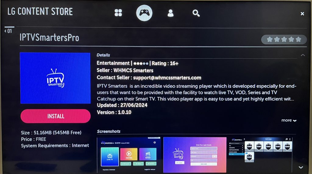IPTVSmartersPro LG